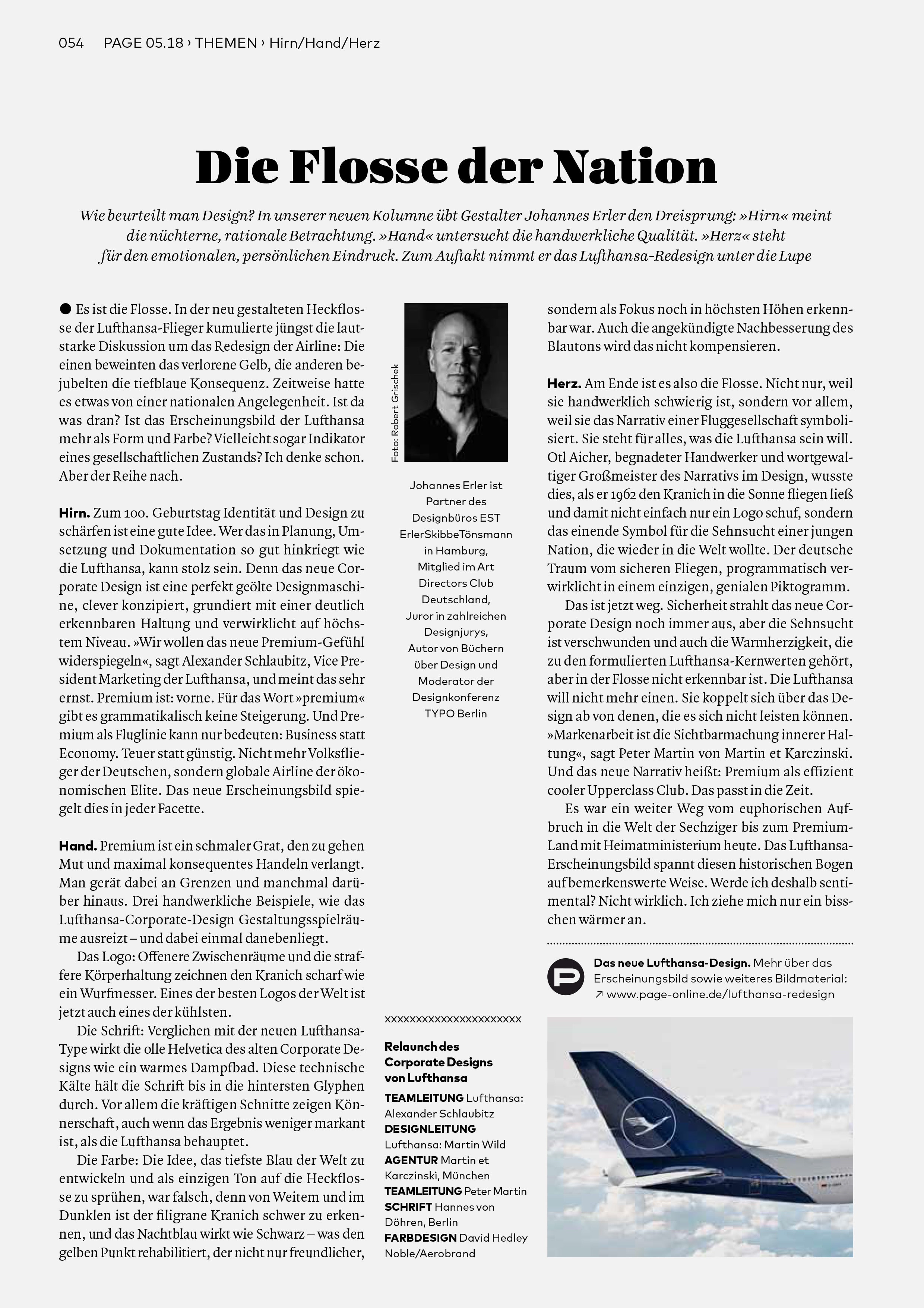 Bureau Johannes Erler – Designkritik-Kolumne #1: Das neue Redesign der Lufthansa